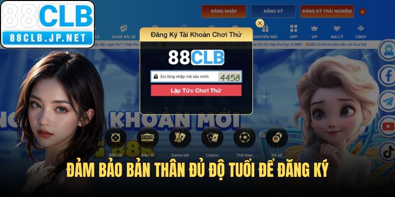 Đăng ký 88CLB được áp dụng cho những ai trên 18 tuổi